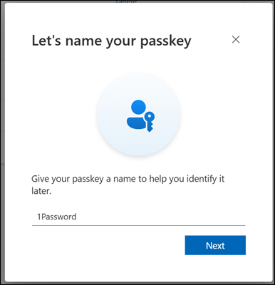 Name your passkey