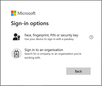 Select the Passkey option to sign-in