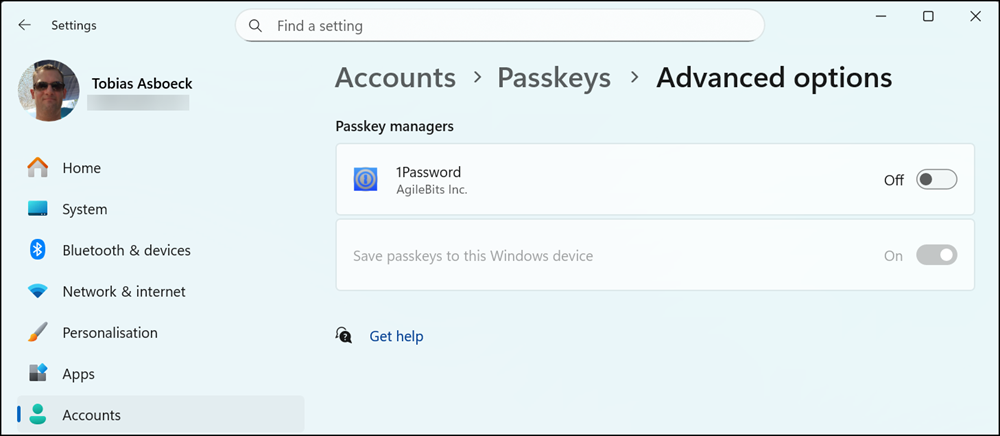 Let 1Password manage your Windows passkeys