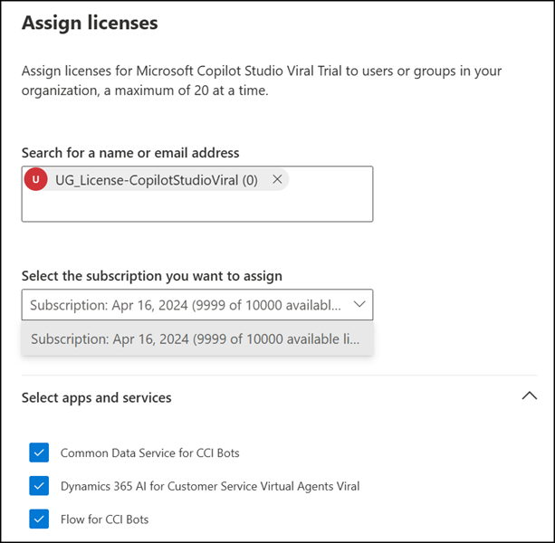 Unified license assignment flow