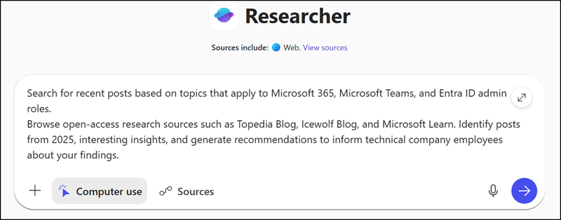 Trigger Computer Use in the Researcher Agent