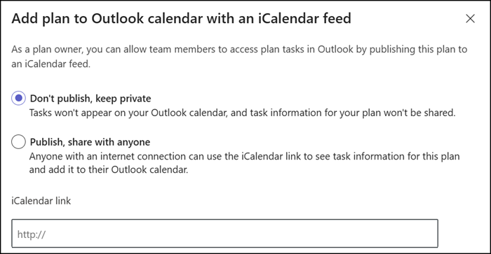 iCalendar feed for Outlook and other calendars will be retired