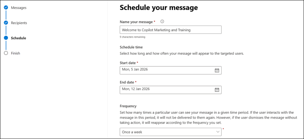 Schedule a Copilot email message