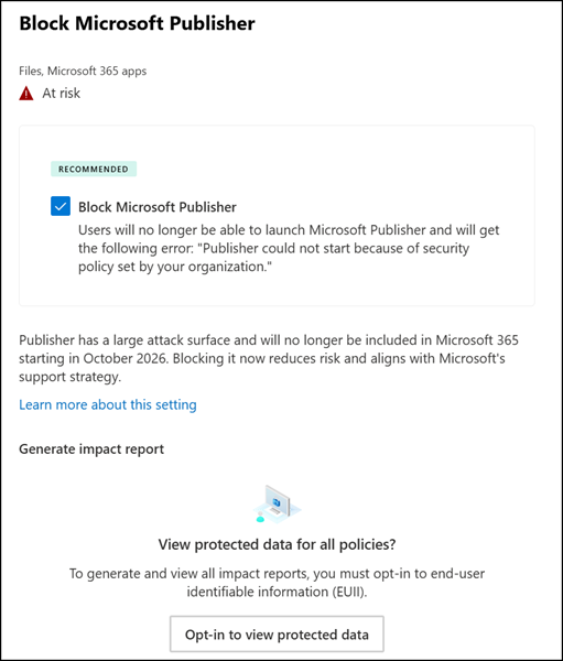 Microsoft Publisher should be blocked