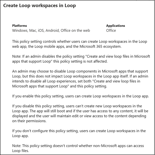 Restrict Loop Workspace creation