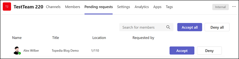 Join by code now needs approval in private teams