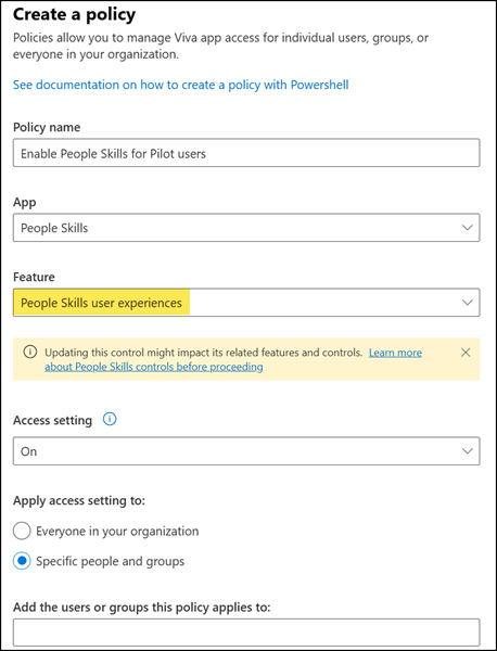 New "People Skills user experiences" feature