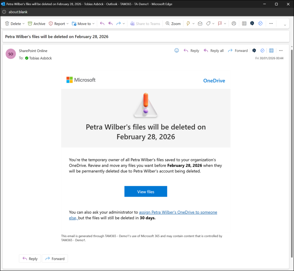 Updated OneDrive departing process