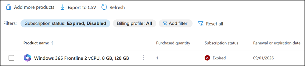 Expired subscription
