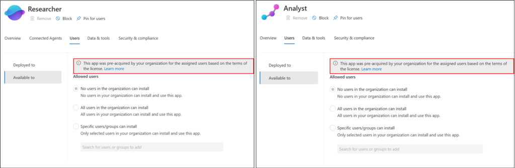 Researcher and Analyst agents show this message