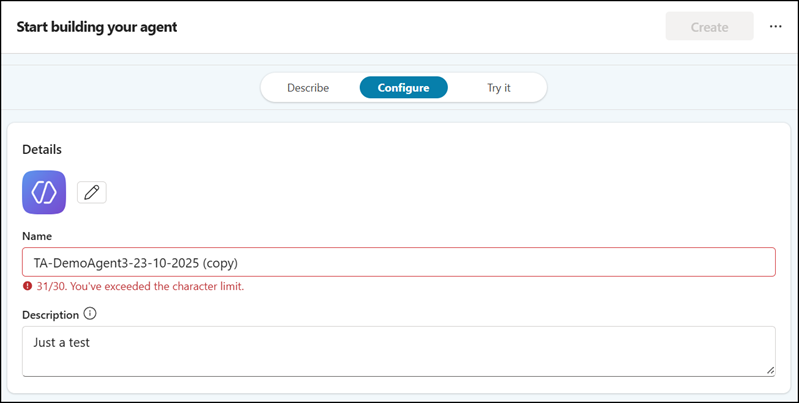 Users must create their agent    