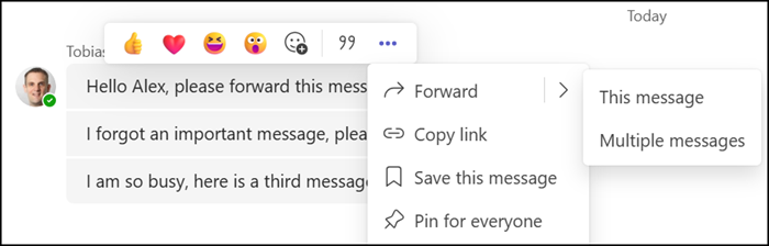 Forward multiple messages