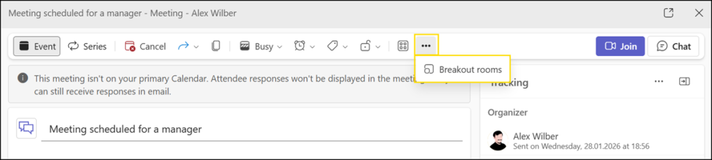 Meeting settings in Teams or Outlook