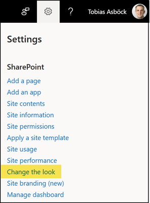 Change the look for your SharePoint site
