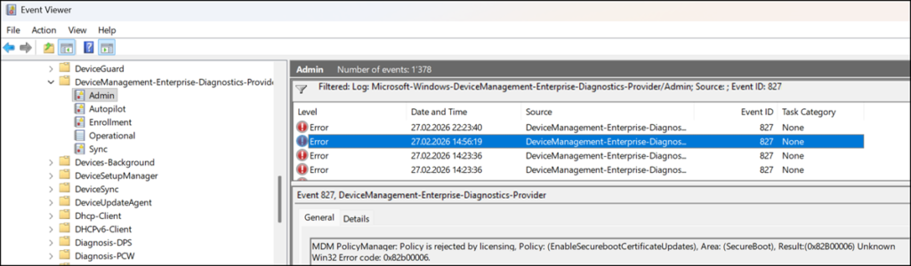 Intune deployment error
