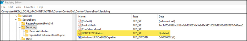 Secure Boot update was successful