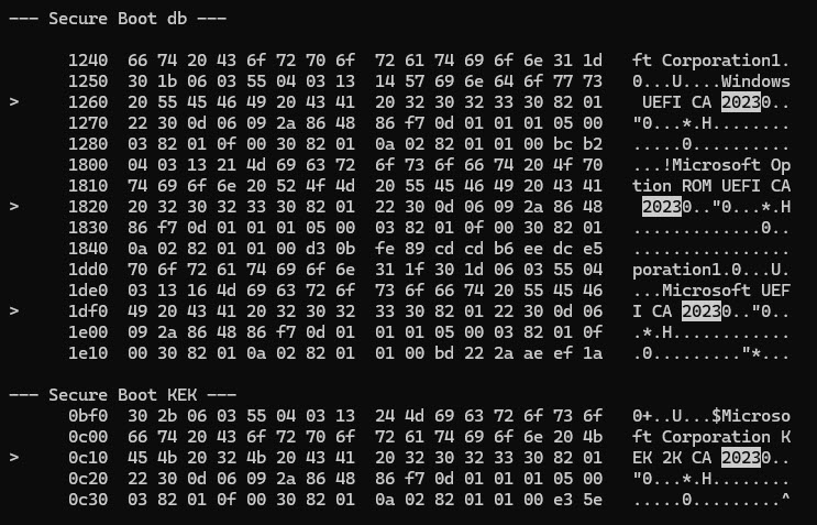 Updated Secure Boot certificates