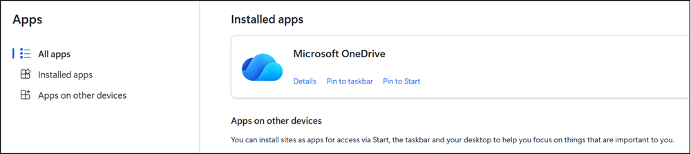 Installed browser apps
