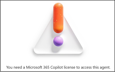 Missing Copilot license if you share your OneDrive agent