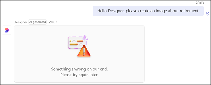 Microsoft Designer has left your organization