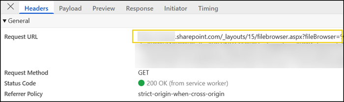 Shared tab called the tenant's root site