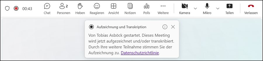 Customized German notification for participants