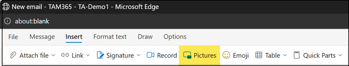Currently, inserting pictures from your local PC