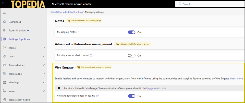 Same setting in the Teams Admin Center
