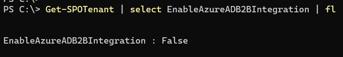 EnableAzureADB2BIntegration set to False