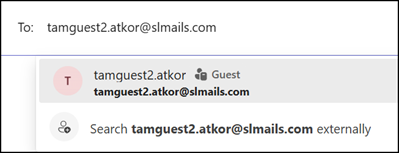 Chat with the new guest in Teams