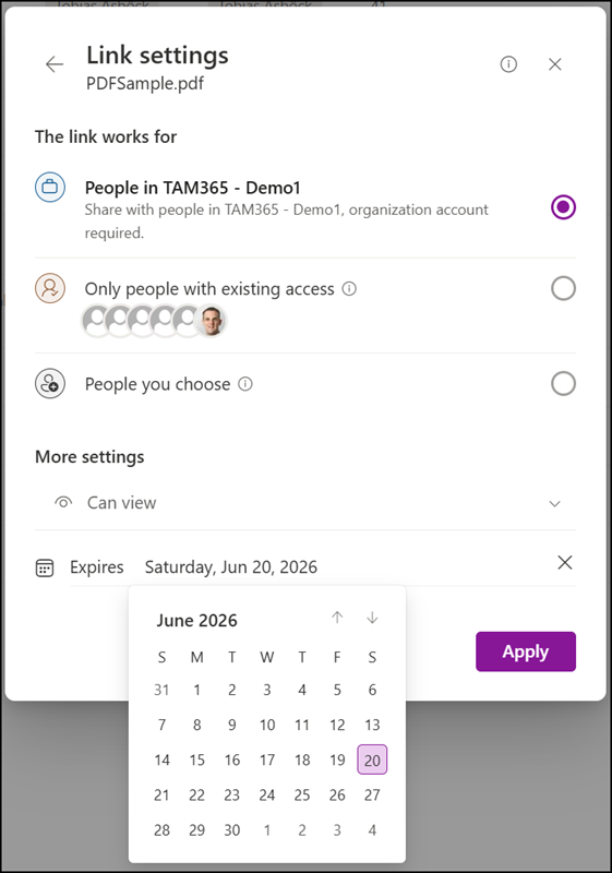 OrganizationSharingLinkRecommendedExpirationInDays is 90 days