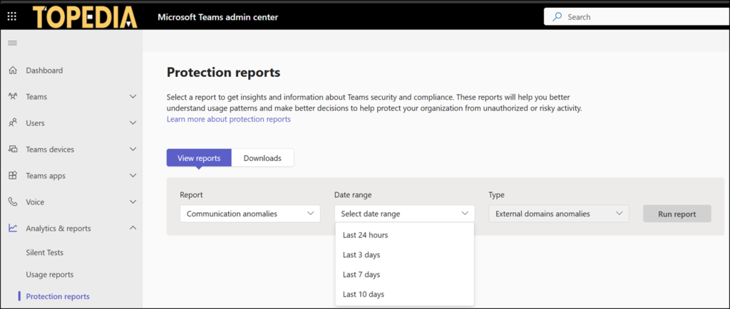 Select the Communication anomalies report