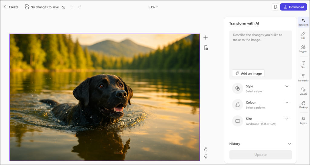 Images edited from the library are treated as new and are no longer linked to the prior Designer tools context