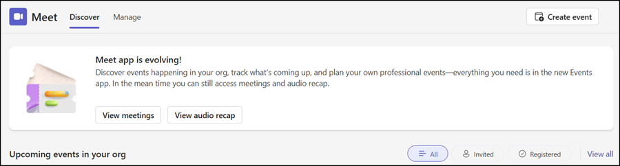 The updated Teams Meet app