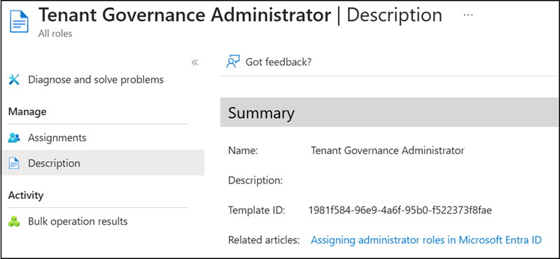 New admin role: Tenant Governance Administrator