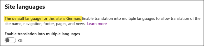 Multilingual support is not enabled