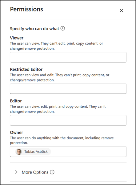 Assigning user-defined permissions in Office for the web