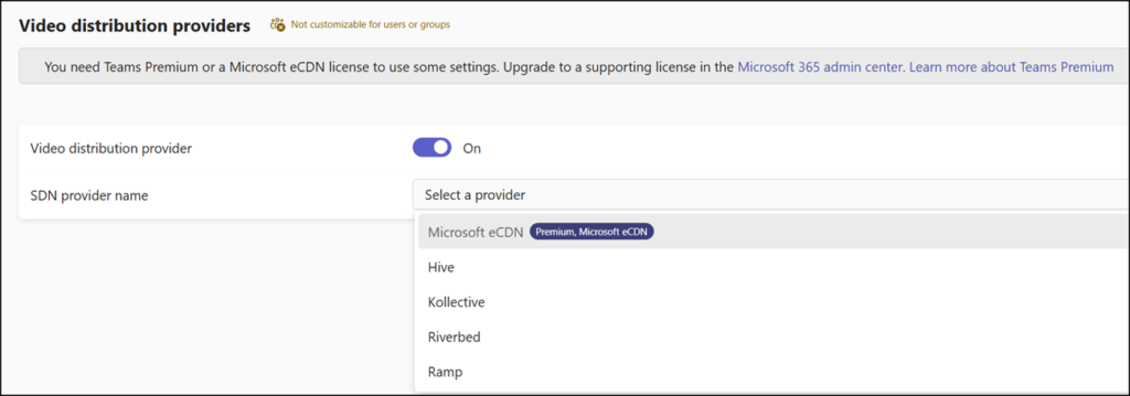 eCDN is not yet included
