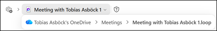 Collaborative Notes from instant meetings are stored in OneDrive