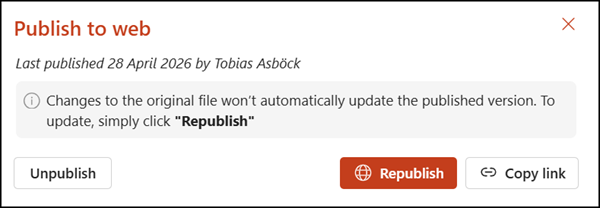 Republish an updated document