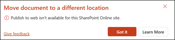 Move the file to a SharePoint document library