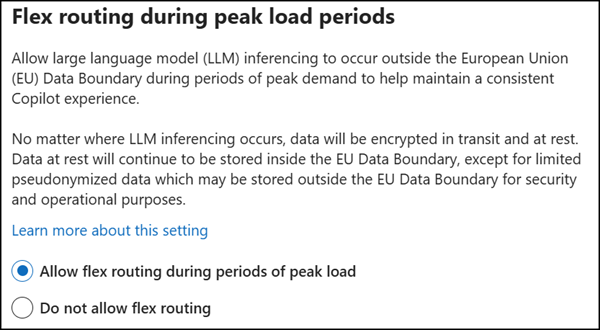 Flex routing in the Microsoft 365 admin center (the default setting)