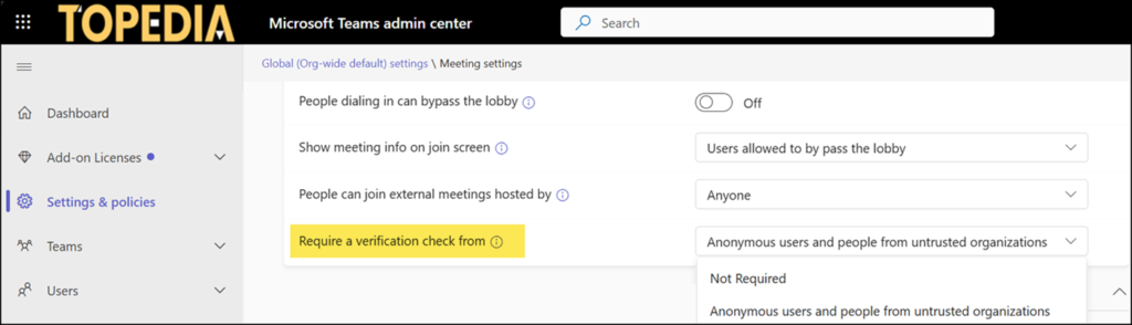 Meeting policy setting will be removed
