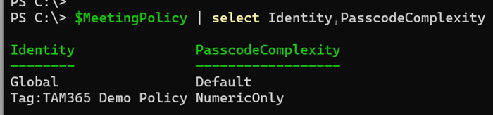 PasscodeComplexity settings