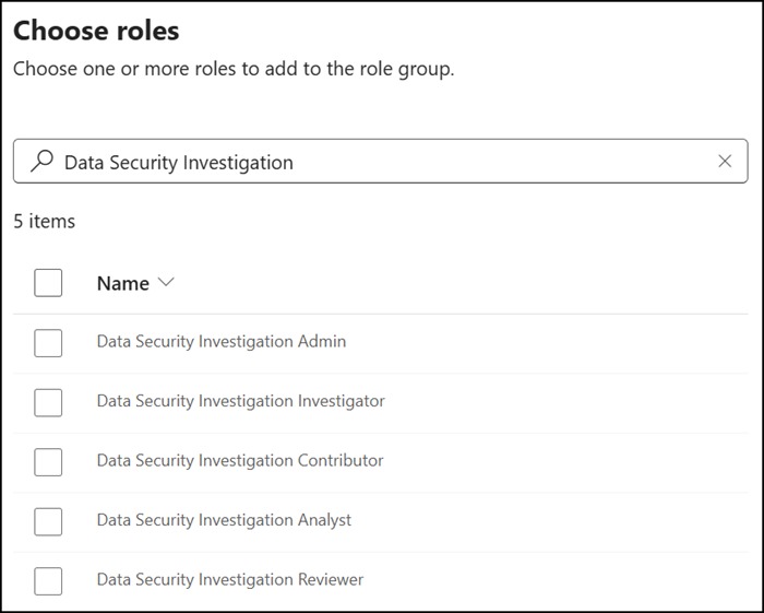 Data Security Investigation roles