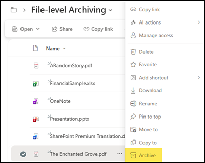 File-level archiving