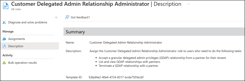 New admin role: Customer Delegated Admin Relationship Administrator
