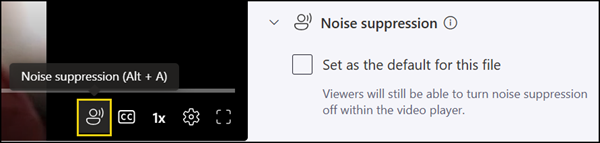 Noise suppression as an individual per-playback setting
