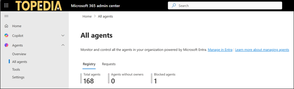 Agent 365 in the Microsoft 365 Admin Center