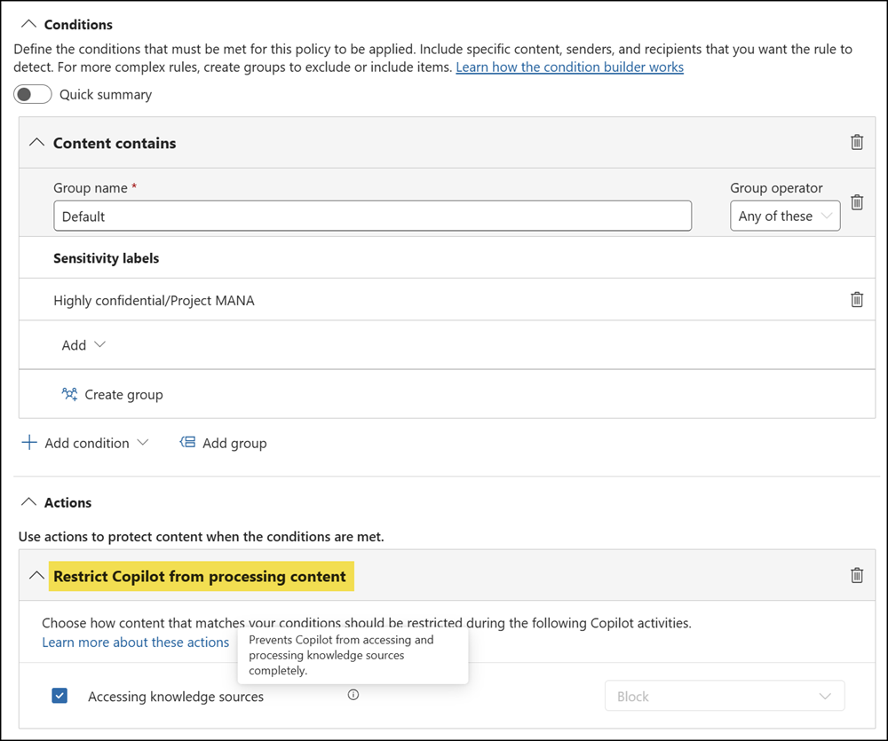 Copilot processing is currently blocked for files stored in SharePoint or OneDrive only